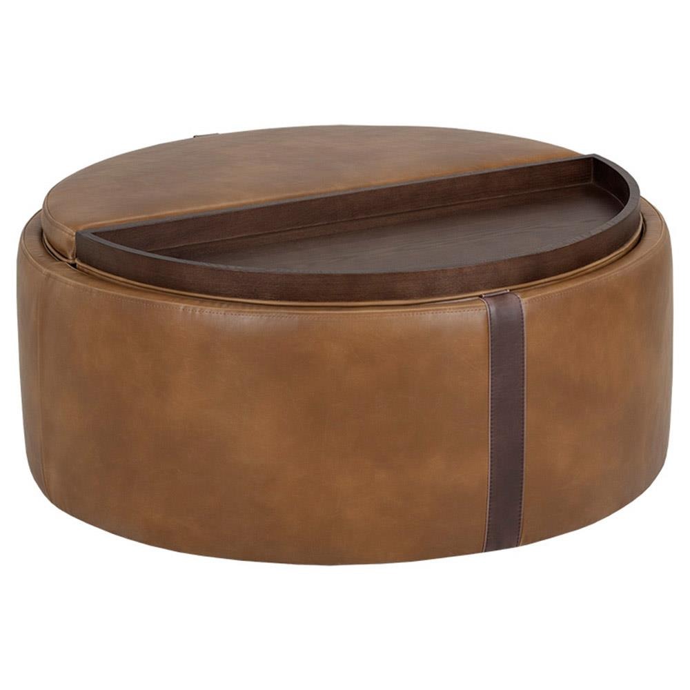 Round Wheeled Storage Ottoman