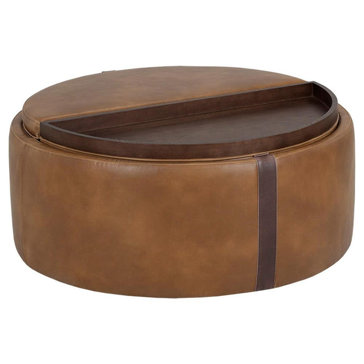 Round Wheeled Storage Ottoman