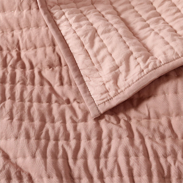 Cozy Cloud Plum Rose Washed Organic Cotton Kids Quilt-Queen