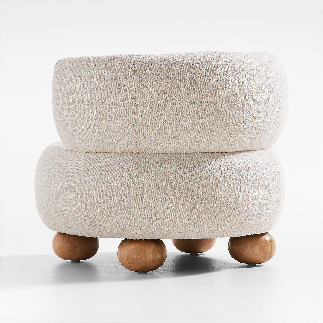 Oki Ivory Boucle Kids Lounge Chair