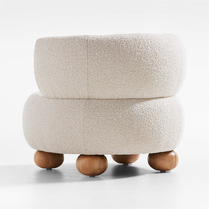 Oki Ivory Boucle Kids Lounge Chair