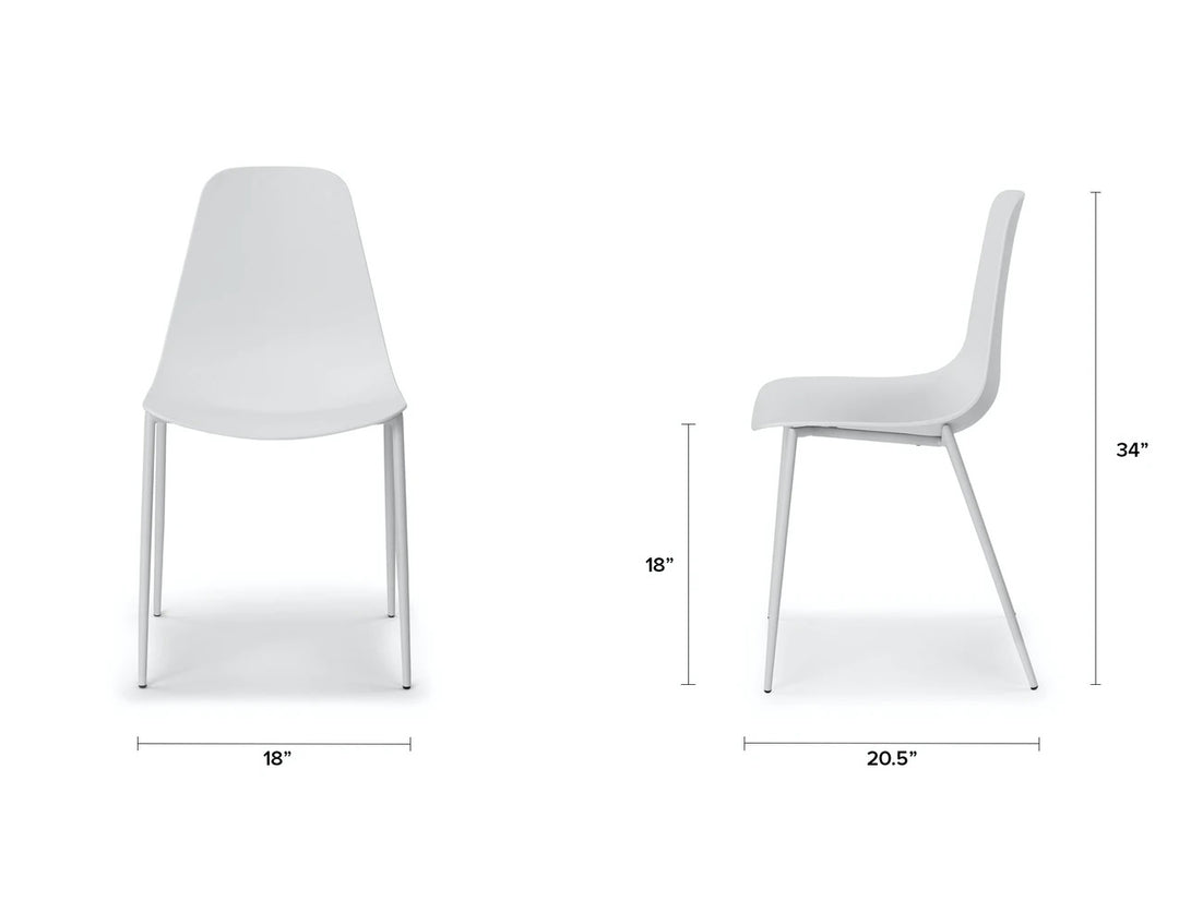 Svelti Pure White Dining Chair Set Of 2