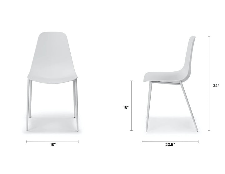 Svelti Pure White Dining Chair Set Of 2