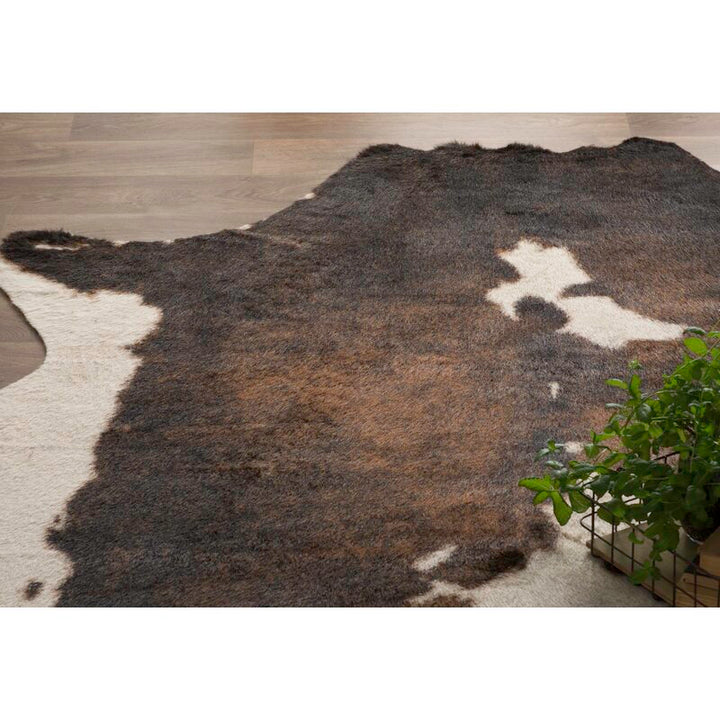 Hensen Faux Cowhide Brown Area Rug-3'10"x5'