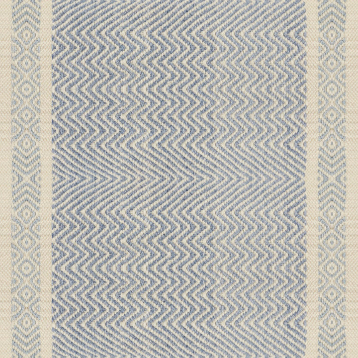 Iker Indoor Outdoor Light Blue Ivory Pillow With Insert-24"x16"