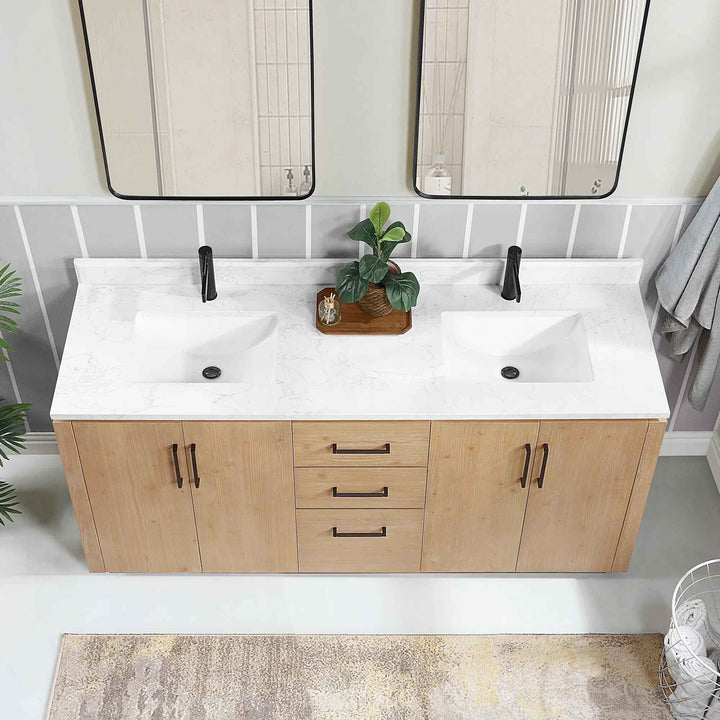 Cloverfield Double Bathroom Vanity with Cultured Marble Top