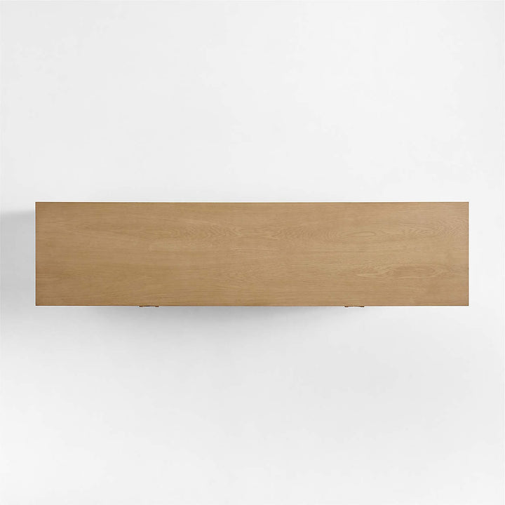 Campagna Rattan and Natural Oak Wood Storage Media Console