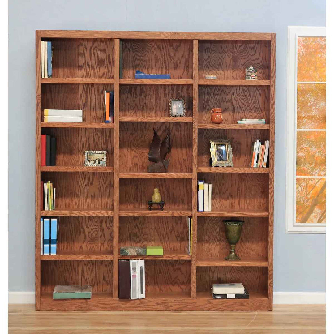 Aliette Triple Wide Wood Bookcase