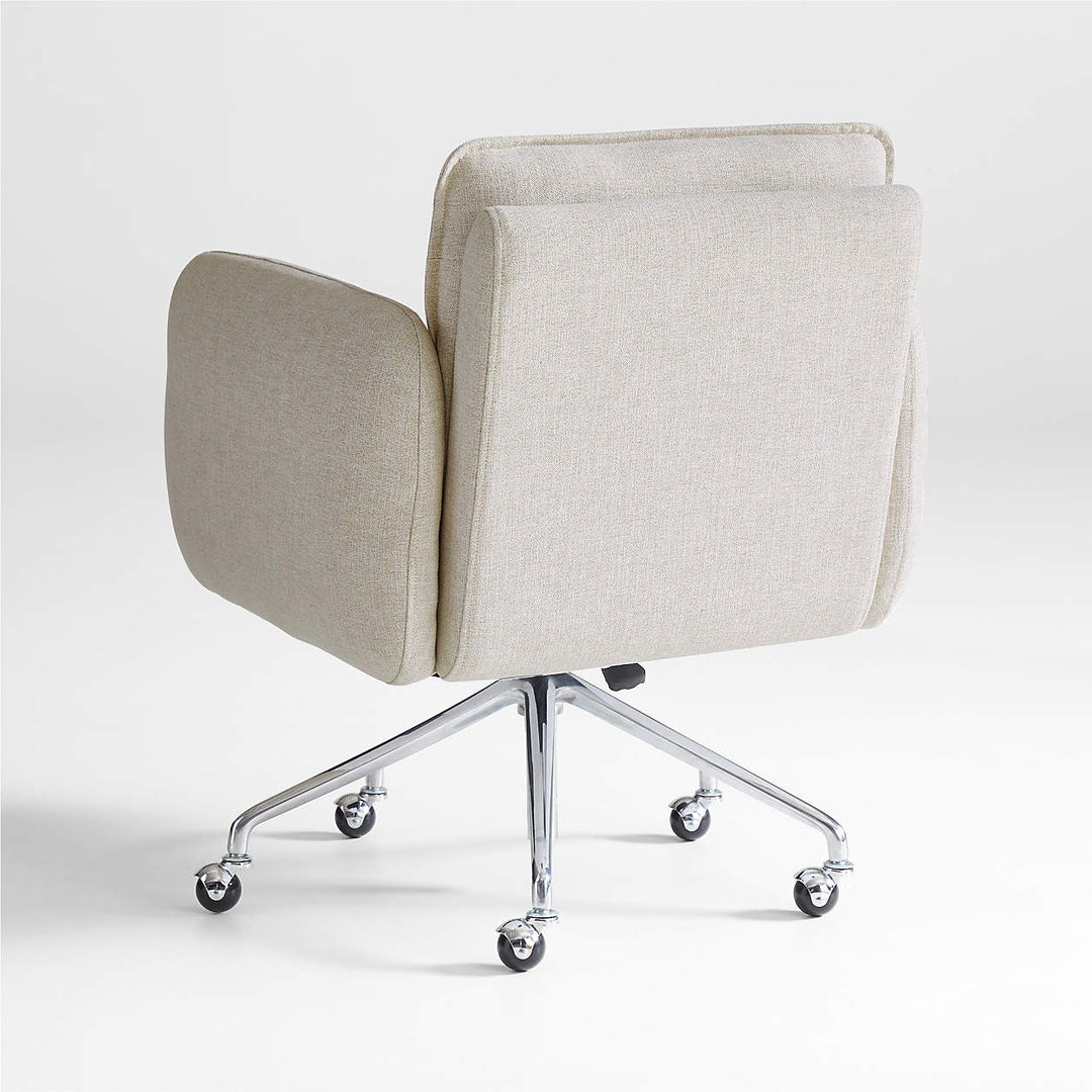 Jens Plush Ivory Office Chair