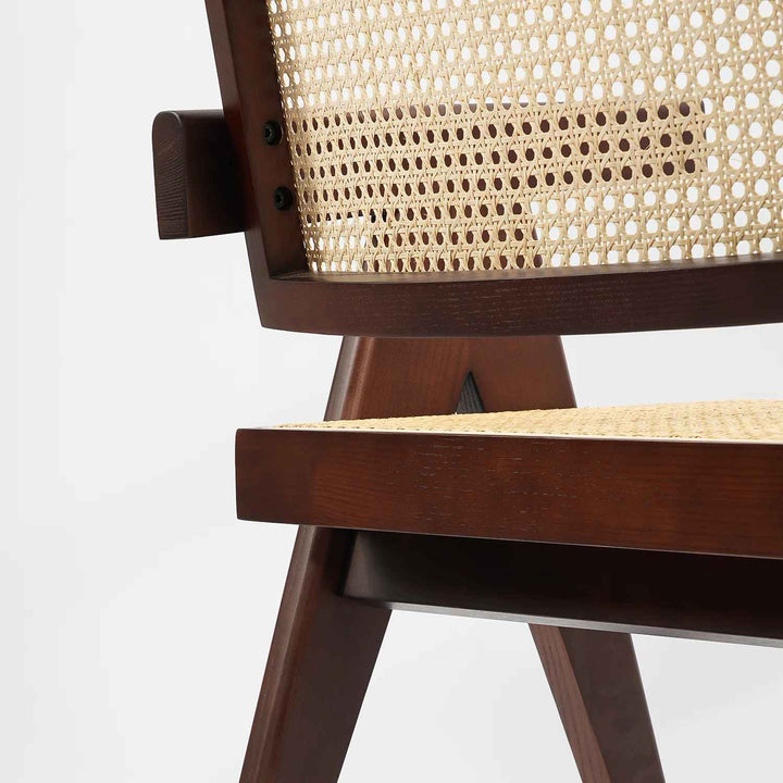 Cherri Solid Wood Rattan Armchair