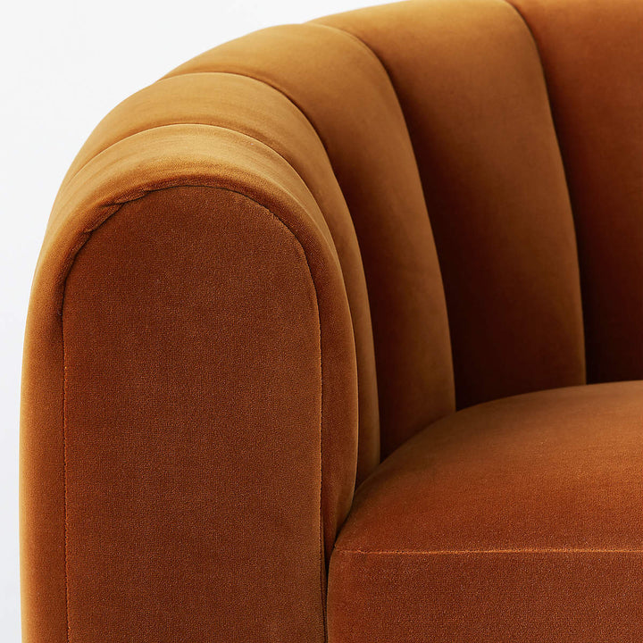 Fitz Russet Velvet Swivel Chair