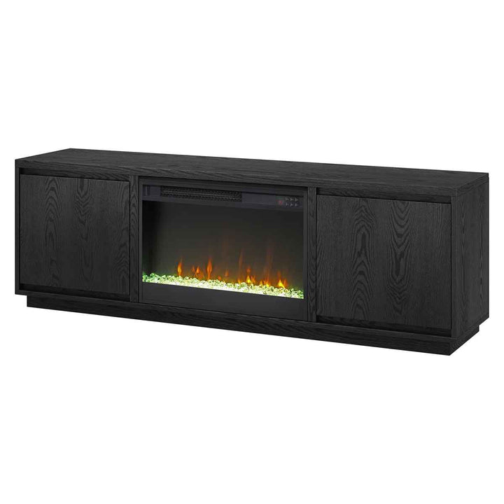 Nieshia Rectangular TV Stand Crystal Fireplace
