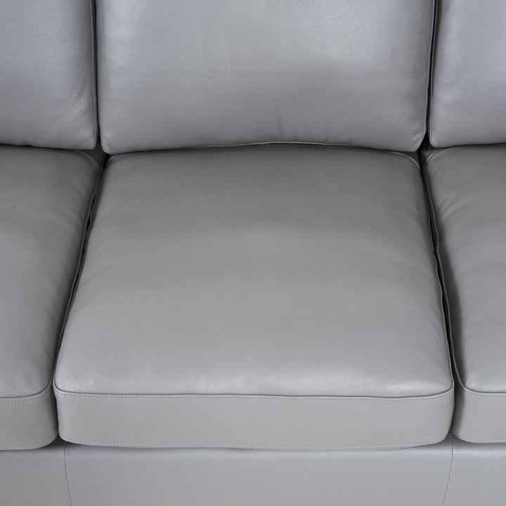 Ajmy Genuine Leather Square Arm Sofa