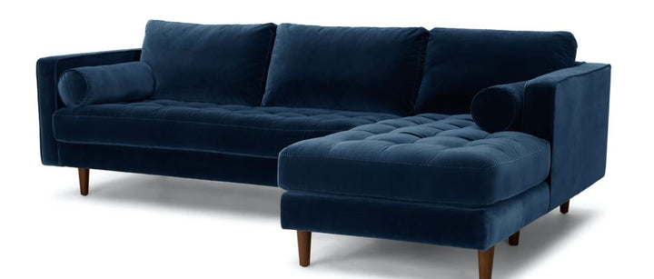 Sven Cascadia Blue Right Sectional Sofa