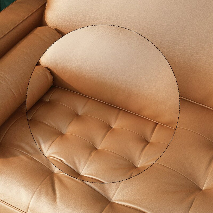 George Oliver Leather Square Arm Loveseat