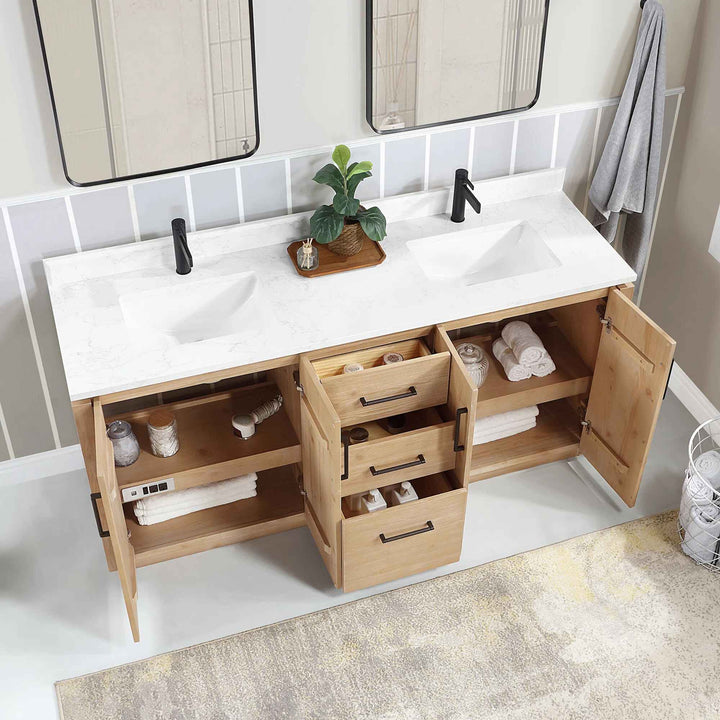 Cloverfield Double Bathroom Vanity with Cultured Marble Top