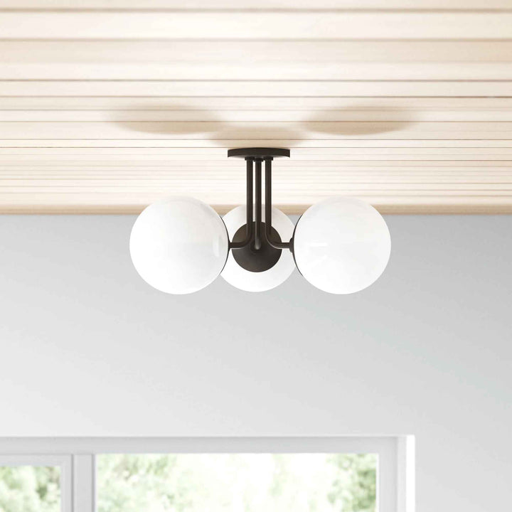 Luna Glass Semi Flush Mount