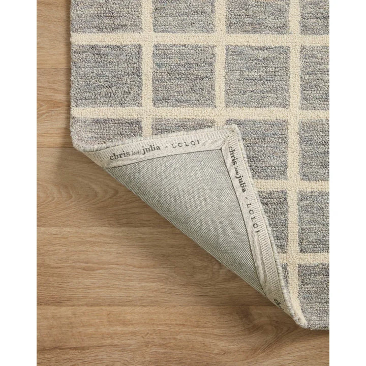 Chris Loves Julia x Loloi Polly Checkered Slate/Ivory Area Rug