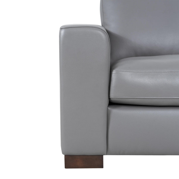 Ajmy Genuine Leather Square Arm Sofa