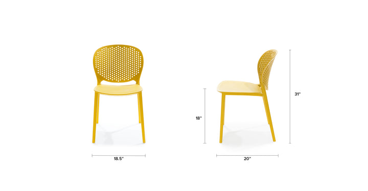 Dot Sun Yellow Dining Chair Set Of 2