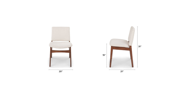 Nosh Chalk Gray Walnut Dining Chair Set Of 2