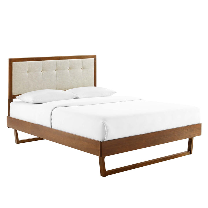 Wiley Wood Platform Bed With Angular Frame King Walnut