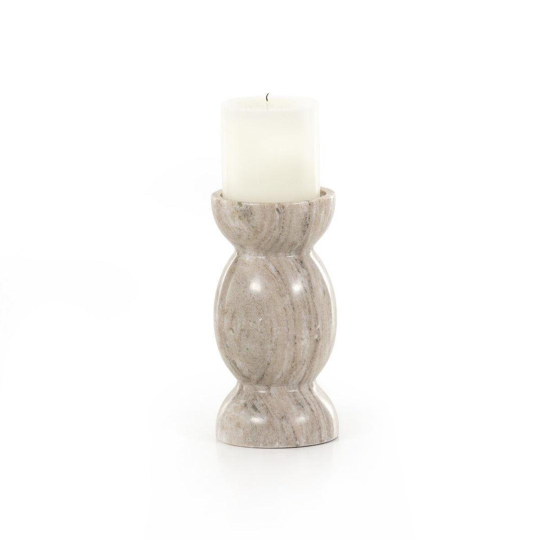 Elevated Stone Candle Holders Set of 2