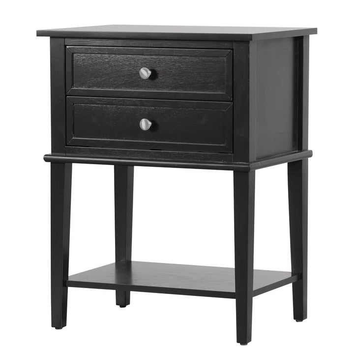 Marydel 2 Drawer Mid Century Modern Nightstand Bed Side Table Wood Nightstand Small Dresser For Bedroom