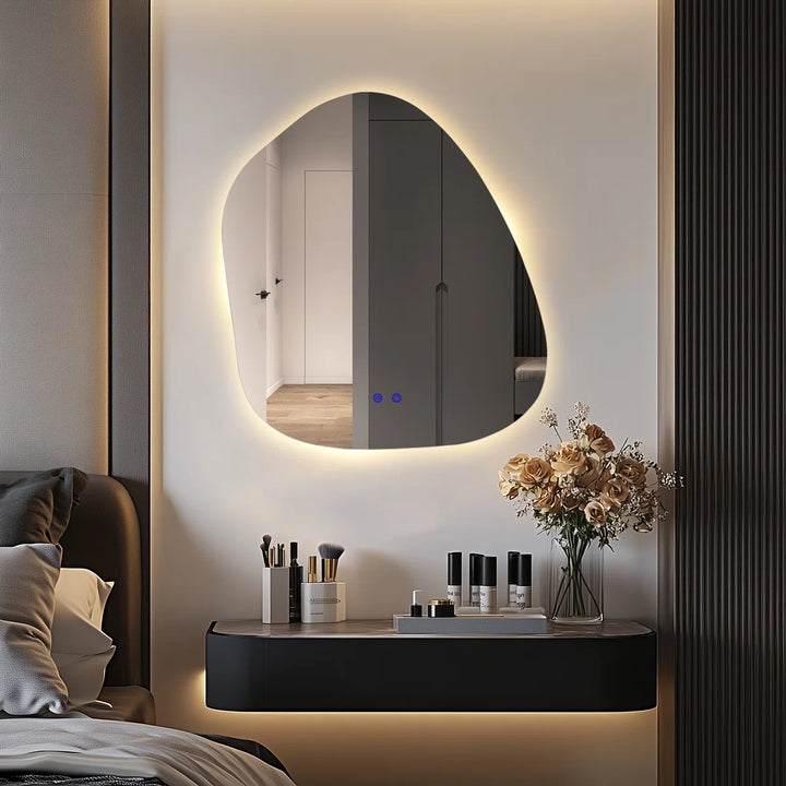 Dibbrun Frameless Lighted Bathroom Mirror Anti-Fog LED Wall Mirror