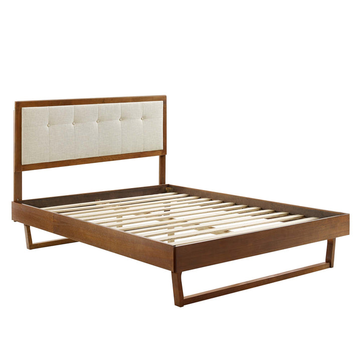 Wiley Wood Platform Bed With Angular Frame King Walnut