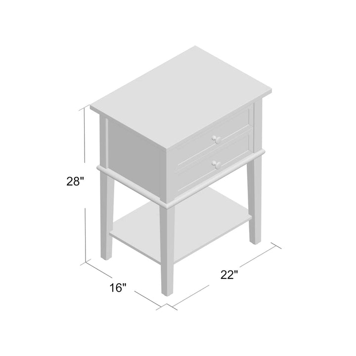 Marydel 2 Drawer Mid Century Modern Nightstand Bed Side Table Wood Nightstand Small Dresser For Bedroom