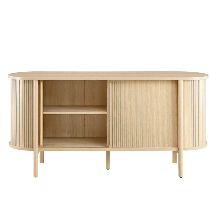 Oak Curved Sideboard
