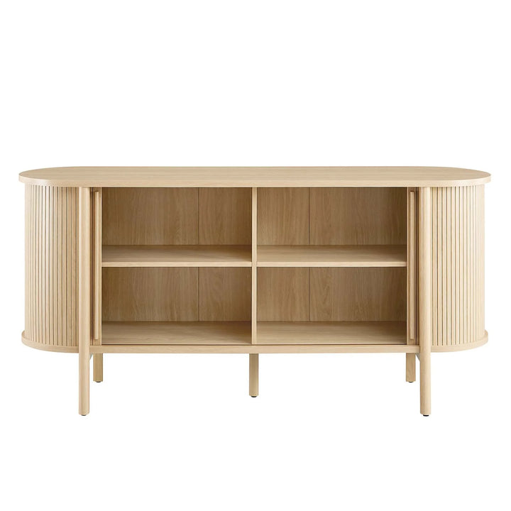 Oak Curved Sideboard