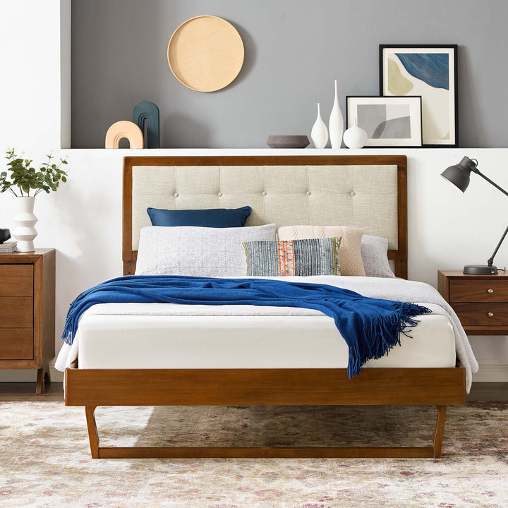 Wiley Wood Platform Bed With Angular Frame King Walnut