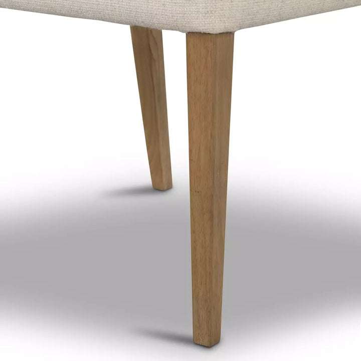 Ely Rustic Lodge Cream Performance Beige Wood Dining Side Chair