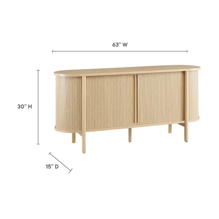 Oak Curved Sideboard