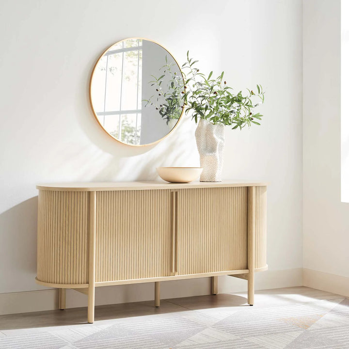Oak Curved Sideboard