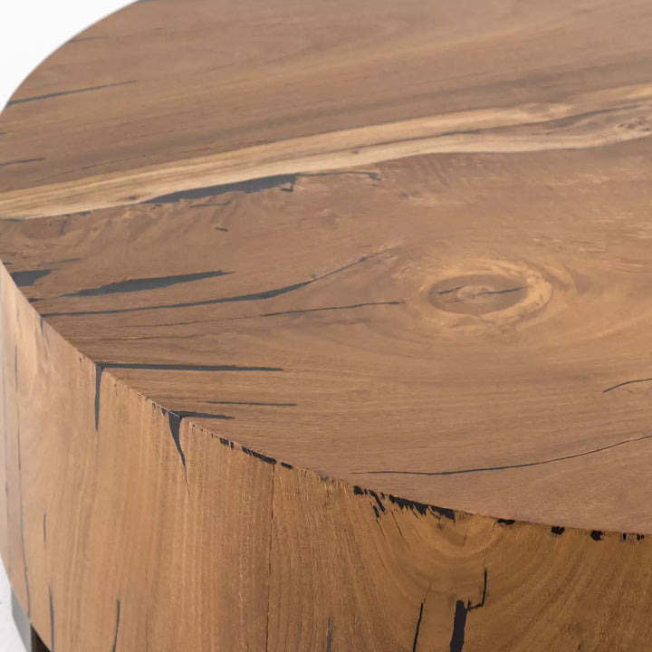 Dillon Natural Yukas Round Wood Coffee Table