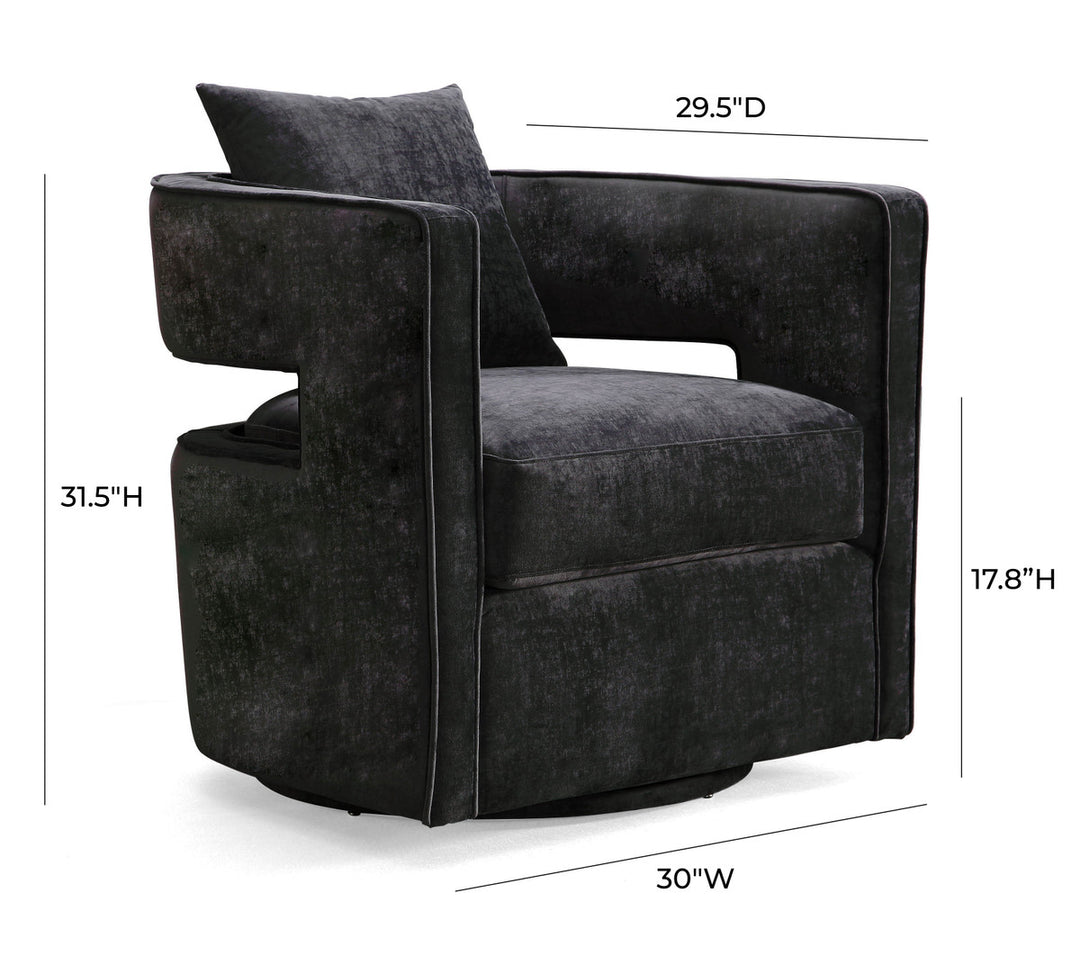 Hudson Black Swivel Chair