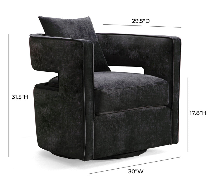 Hudson Black Swivel Chair