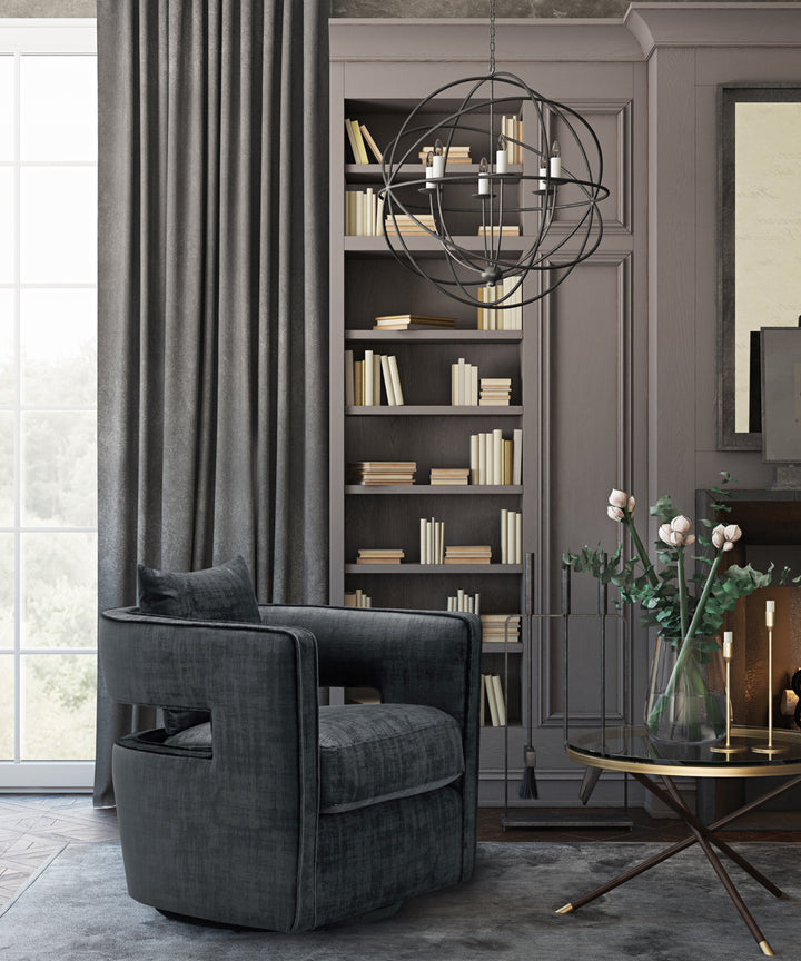 Hudson Black Swivel Chair