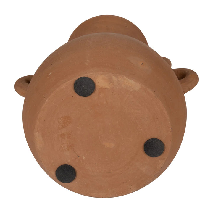 Boho Pottery Terracotta Vase with Sculptural Handles