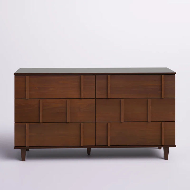 Aleyana Solid Wood 6-Drawer Double Dresser