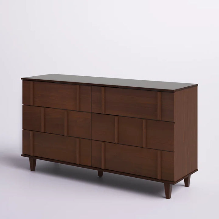 Aleyana Solid Wood 6-Drawer Double Dresser