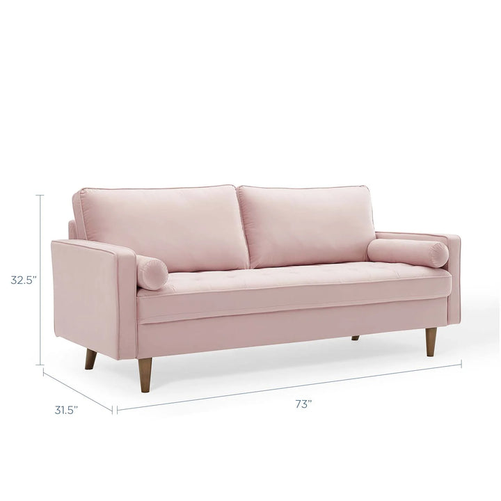 Alvour Performance Velvet Sofa - Pink