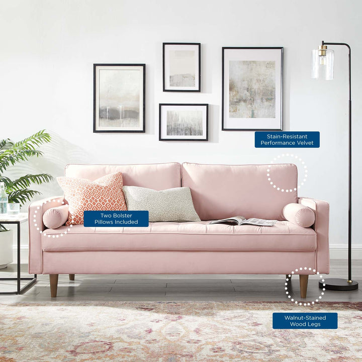 Alvour Performance Velvet Sofa - Pink