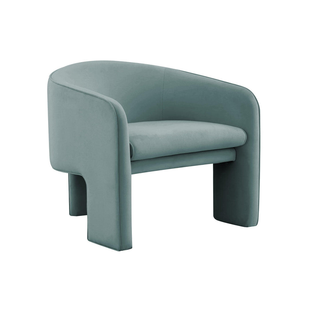 Marque Sea Blue Velvet Accent Chair