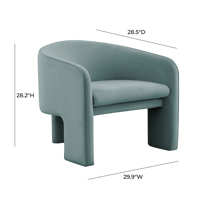 Marque Sea Blue Velvet Accent Chair