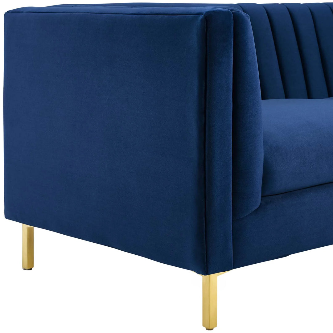 Tingen Channel Tufted Sofa - Navy