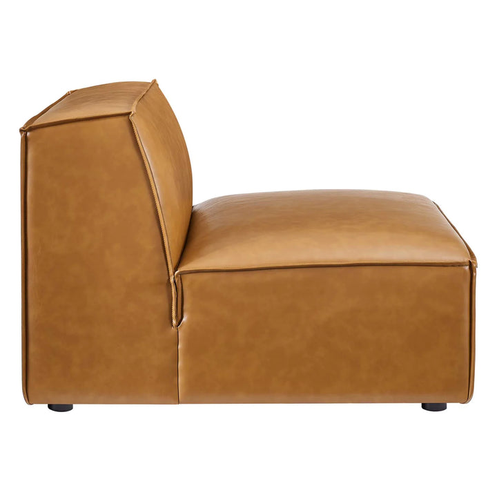Tressor Vegan Leather Sectional Sofa Armless Chair